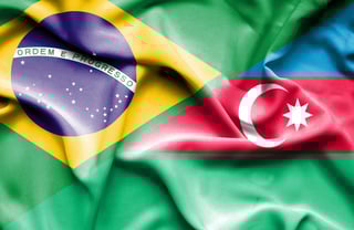 Azerbaijan and Brazil Flag Together Azerbaijan and Brazil Flag Together