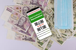 Passaporto sanitario e valuta della Ceska Koruna