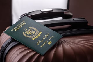international passport of a citizen of pakistan on a suitcase-departure from-the airport international passport of a citizen of pakistan on a suitcase-departure from-the airport