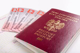 Polish Passport And Id Card On A White Table Personal Documents From A European Country