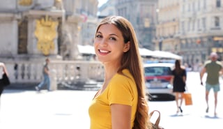 Portrait Happy Young Woman