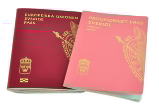 Swedish Passports Isolated On A White Background Swedish Passports Isolated On A White Background