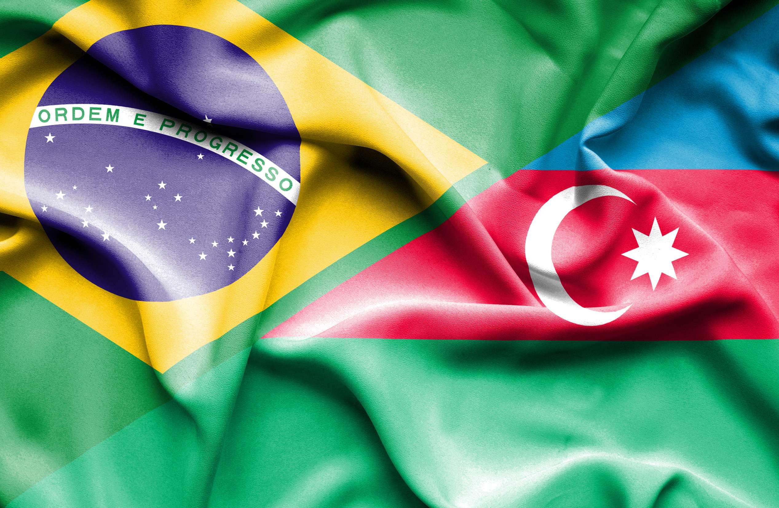 Bandiera Azerbaigian e Brasile insieme